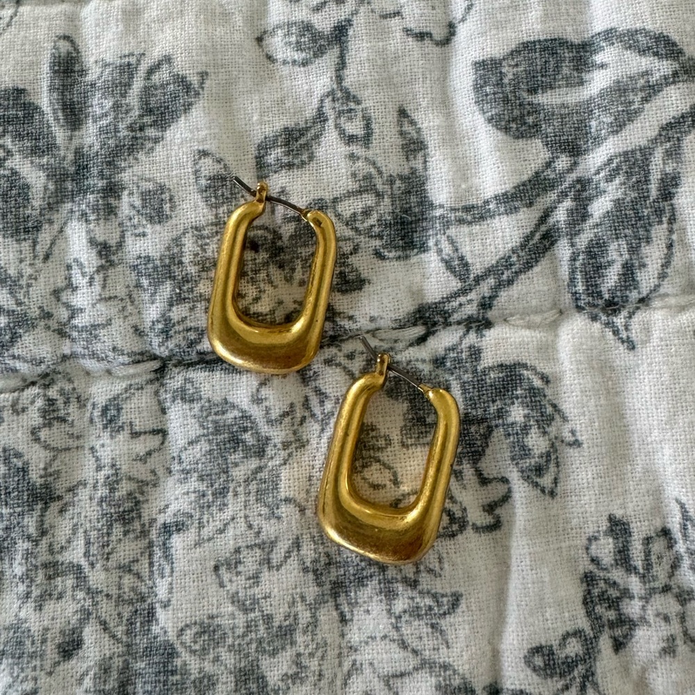 Madewell gold square gold hoop earring